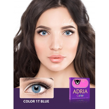Контактные линзы цветные Adria Color 1T (2 pack) R 14 D -0,50 2 шт BLUE - фото 3