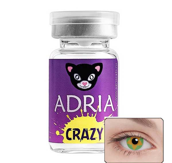 Контактные линзы цветные Adria Crazy (vial) НДС R 8,6 D -0,00 1 шт GREEN FLOWER