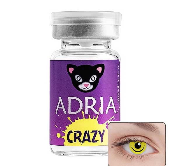 Контактные линзы цветные Adria Crazy (vial) НДС R 8,6 D -0,00 1 шт SMILEY (Смайлик)