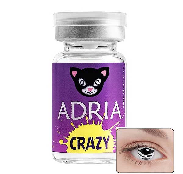 Контактные линзы цветные Adria Crazy (vial) НДС R 8,6 D -0,00 1 шт ZEBRA