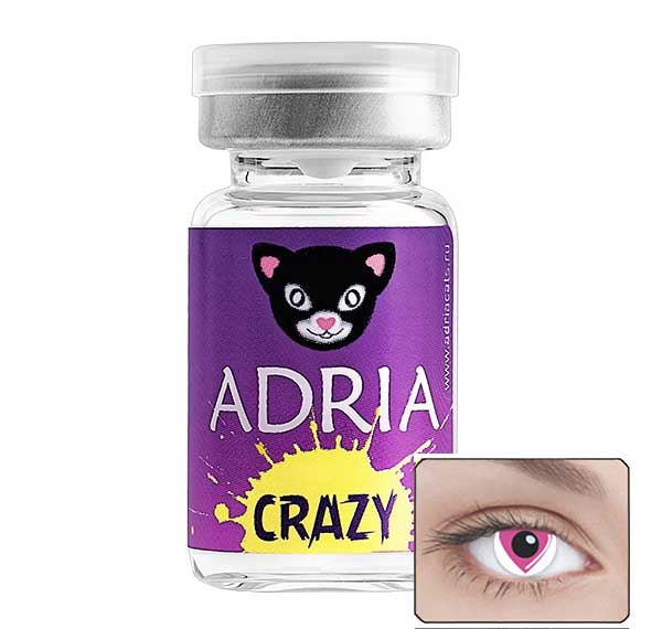 Контактные линзы цветные Adria Crazy (vial) НДС R 8,6 D -0,00 1 шт HEART