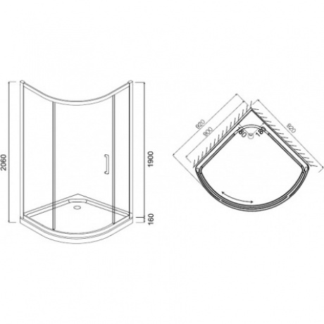 Душевое ограждение AM.PM Bliss L W53G-315-090MT64 - фото 2