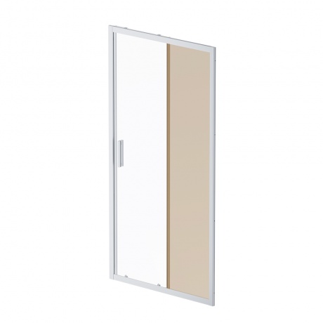 Дверь душевая 100х195 AM.PM Gem Solo W90G-100-1-195MBr, стекло бронзовое, профиль матовый хром - фото 1