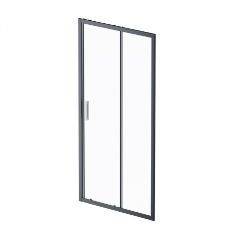 Дверь душевая 100х195 AM.PM Gem Solo, стекло прозрачное, профиль черный матовый - фото 1