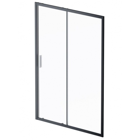 Дверь душевая 140х195 AM.PM Gem Solo W90G-140-1-195BT, стекло прозрачное, профиль черный матовый - фото 1
