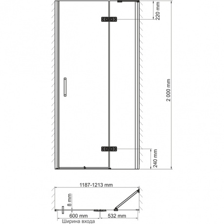 Душевая дверь WasserKRAFT Aller 10H05R 9061854 хорошее состояние - фото 10