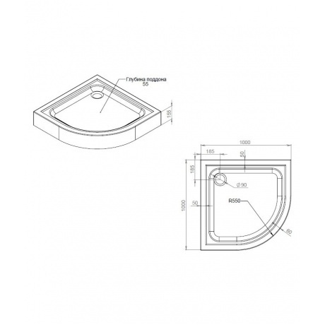 Душевой поддон AM.PM Gem W90T-401-100W белый - фото 2