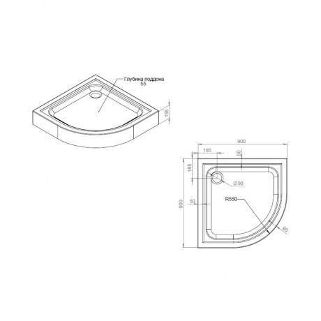 Душевой поддон AM.PM Gem W90T-401-090W белый - фото 2