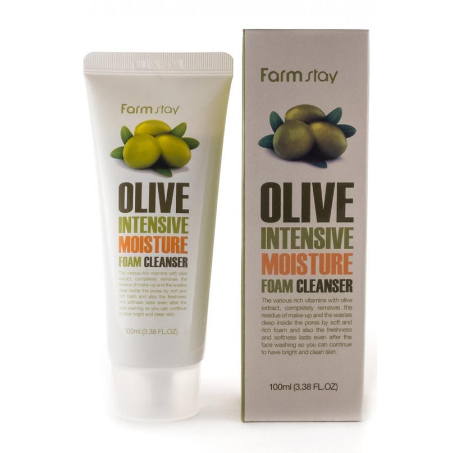 Очищающая пенка с экстрактом оливы FarmStay Olive Intensive Moisture Foam Cleanser, 100мл