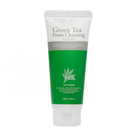 Пенка для умывания зеленый чай 3W Clinic Green Tea Foam Cleansing, 100 мл - фото 2