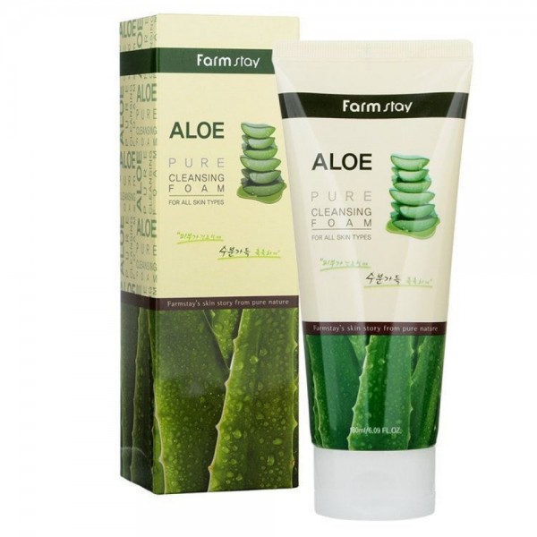 Очищающая пенка с экстрактом алоэ FarmStay Aloe Pure Cleansing Foam, 180ml