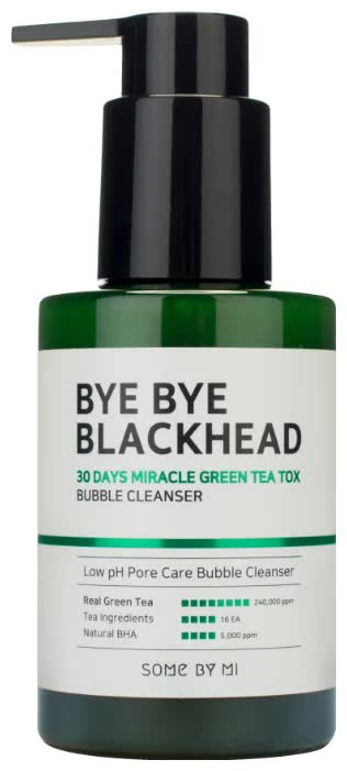 Пенка-маска SOME BY MI Bye Bye Blackhead 30 Days Miracle Green Tea Tox Bubble Cleanser 120 г