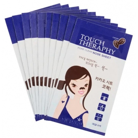 Патчи очищающие для носа Welcos Touch Therapy Cacao Pore Clear Nose Sheet Pack (10 шт.) - фото 1