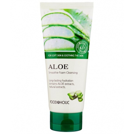 FoodaHolic Очищающая пенка для умывания с экстрактом алоэ Aloe Smoothie Foam Cleansing, 180 мл - фото 1