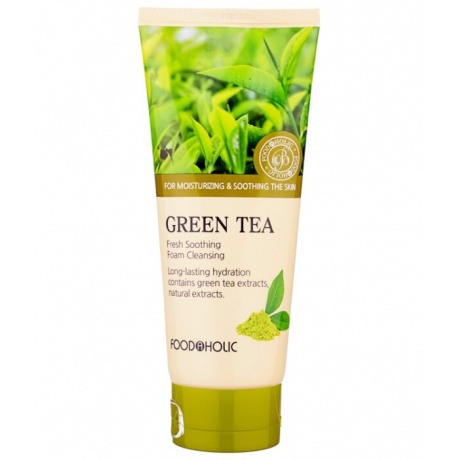 FoodaHolic Очищающая пенка для умывания с экстрактом зеленого чая Green Tea Fresh Soothing Foam Cleansing, 180мл - фото 1