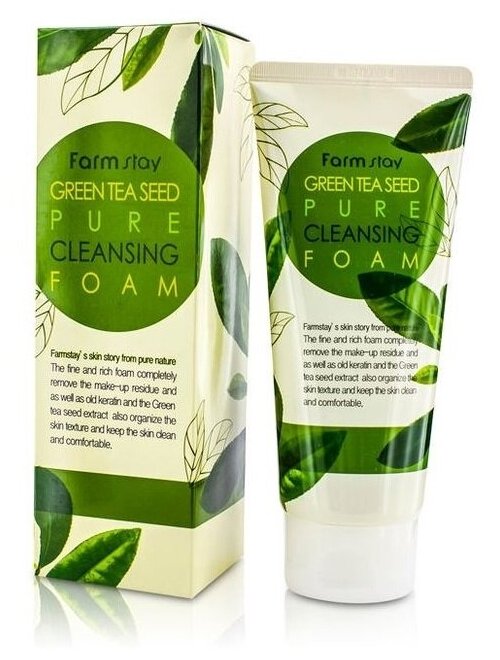 Green tea pure cleansing. Пенка для умывания Farmstay Green Tea. Пенка с экстрактом зеленого чая Farmstay. Farmstay Green Tea Foam 180ml. Пенка фарм стей с зеленым чаем.