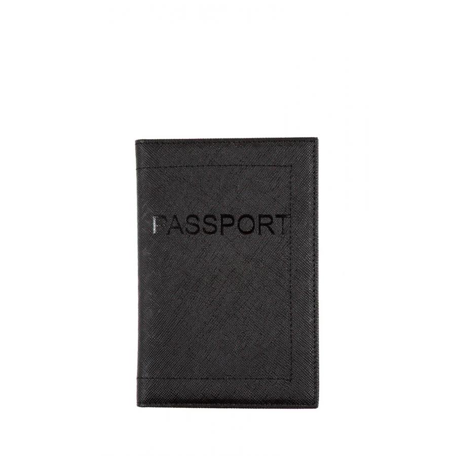 Обложка для паспорта Zinger Ellada OP-3-3, черная, цвет черный