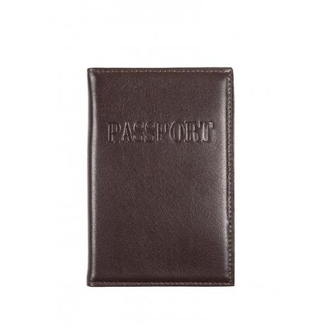 Обложка для паспорта Zinger Lux Вегас CPS-303-4, коричневая - фото 1