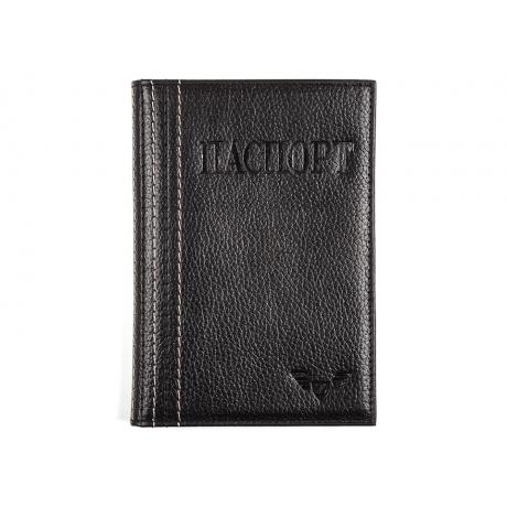 Обложка для паспорта Zinger OP-11-2, черная - фото 1