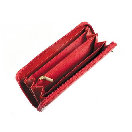 Портмоне женское Zinger Classic WZG013-2, красное, на молнии - фото 2