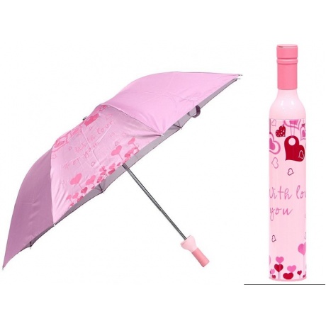 Зонт Эврика В бутылке Pink Love 91542 - фото 1