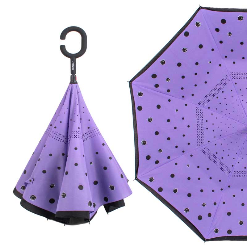 Зонт Flioraj Кошки в горошке 120010 FJ, цвет фиолетовый