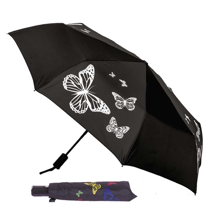 Зонт Flioraj Тайные Бабочки 210202, цвет черный