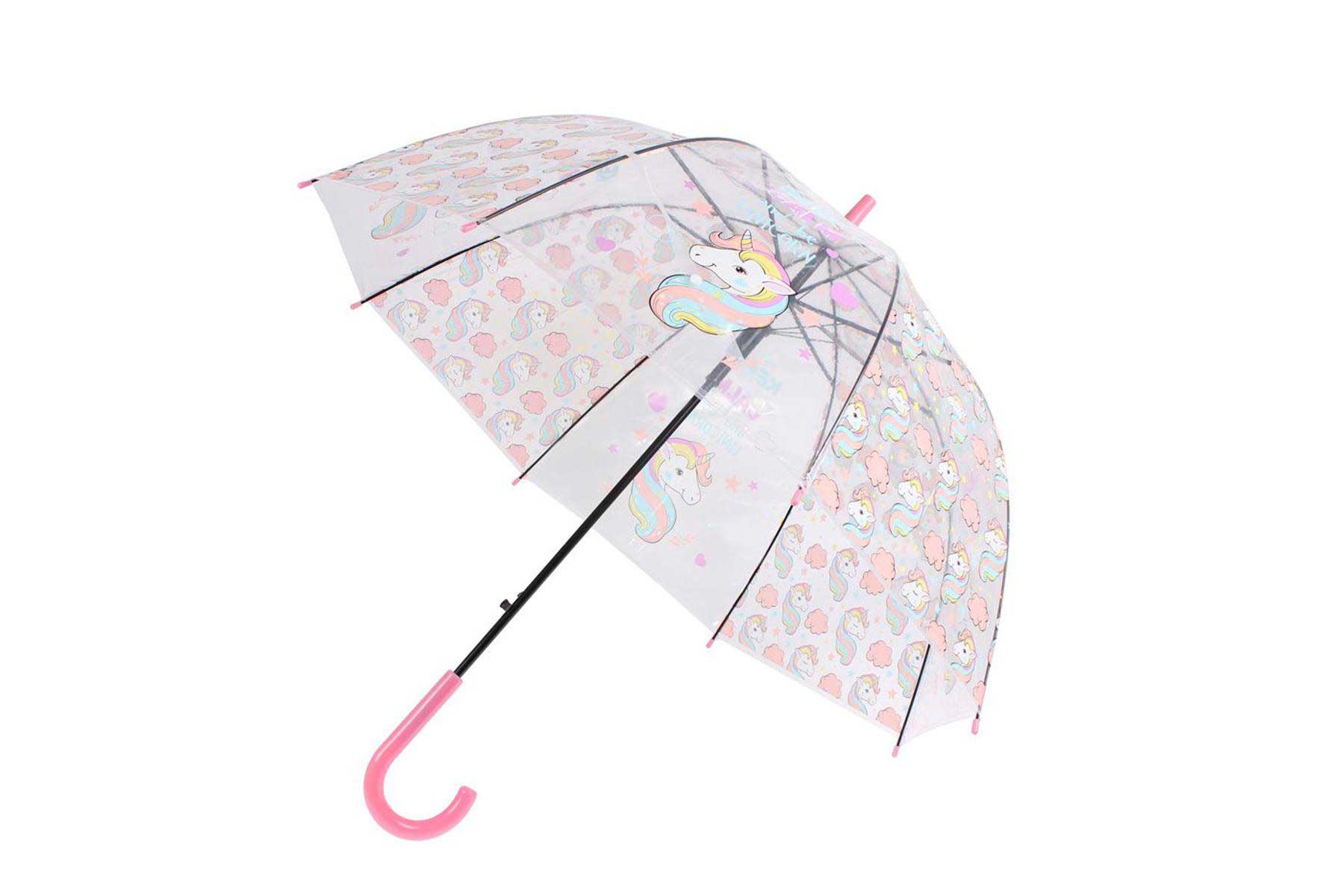 Зонт прозрачный Bradex «Единорог» розовый, цвет розовый/прозрачный