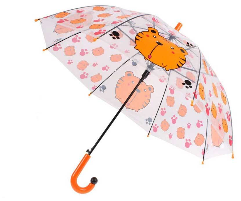 Зонт прозрачный Bradex «Тигр», цвет принт/прозрачный