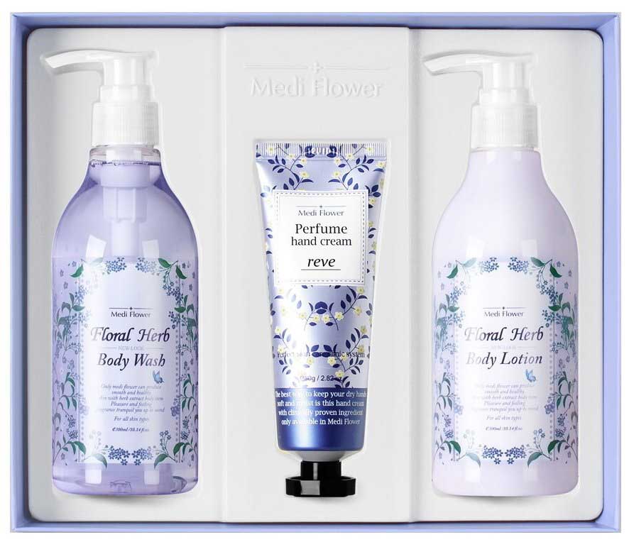 

Medi Flower Подарочный набор для тела "Цветы и травы" Floral Herb Body Care Special Set, 300 мл + 300 мл + 80