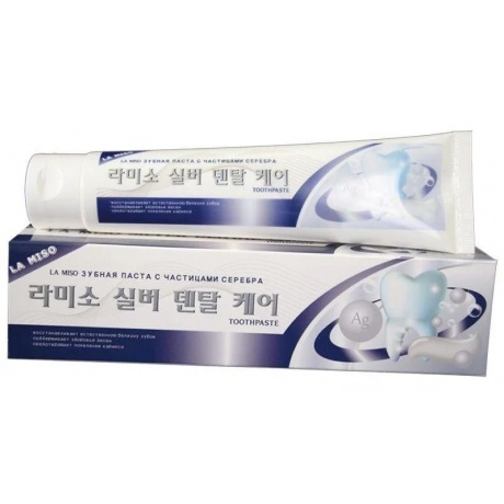 LA MISO Отбеливающая зубная паста с частицами серебра Silver Dental Care Toothpaste, 150 мл - фото 2