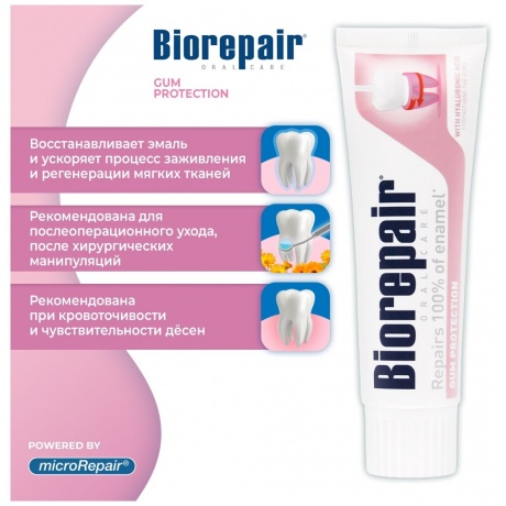 Зубная паста Biorepair для защиты десен Gum Protection75мл - фото 3