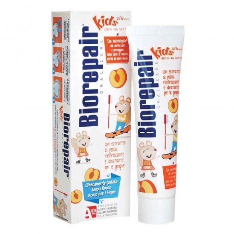 Детская зубная паста Biorepair Kids с экстрактом персика (0-6 лет) 50мл - фото 1