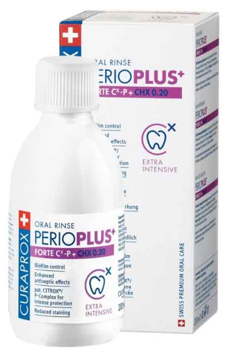 Жидкость - ополаскиватель Curaprox Perio Plus Forte CHX 0,20%, (200 мл) PPF220