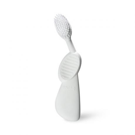 Щетка зубная с резиновой ручкой Radius Toothbrush Scuba (белая) (мягкая) (для левшей) - фото 1