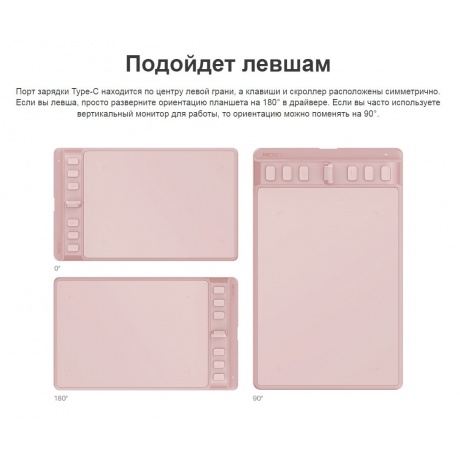 Графический планшет Huion INSPIROY 2 S H641P Pink - фото 10