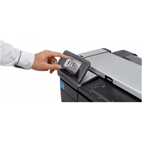 Широкоформатный принтер HP DesignJetT830 MFP (p/s/c, 24&quot;,4color,2400x1200dpi,1Gb,26sppA1,USB for Flash/GigEth/Wi-Fi,stand,mediabin,rollfeed,sheetfeed,tray50(A3/A4),autocutter,Scanner600dpi,24x109&quot;, 2ywarr, repl. F9A28A) - фото 4