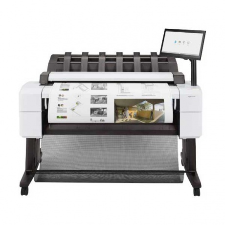Широкоформатный принтер HP DesignJet T2600dr PS MFP (p/s/c, 36&quot;,2400x1200dpi, 3A1ppm, 128GB, HDD500GB, 2rollfeed, autocutter, output tray,stand, Scanner 36&quot;,600dpi, 15,6&quot; touch display, extUSB, GigEth, 2y warr,repl. L2Y26A) - фото 1