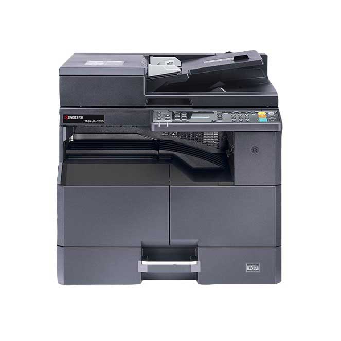 Лазерный копир-принтер-сканер Kyocera TASKalfa 2020 (A3, 20/10 ppm А4/А3, 600 dpi, 256 Mb, USB 2.0, б/крышки, тонер), цвет черно-белая 1102ZR3NL0 - фото 1