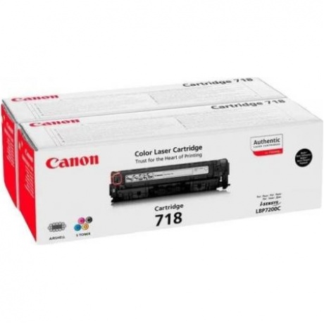 Картридж Canon 718BK (2662B005) двойная упаковка, для Canon LBP7200/MF8330/8350, черный - фото 2