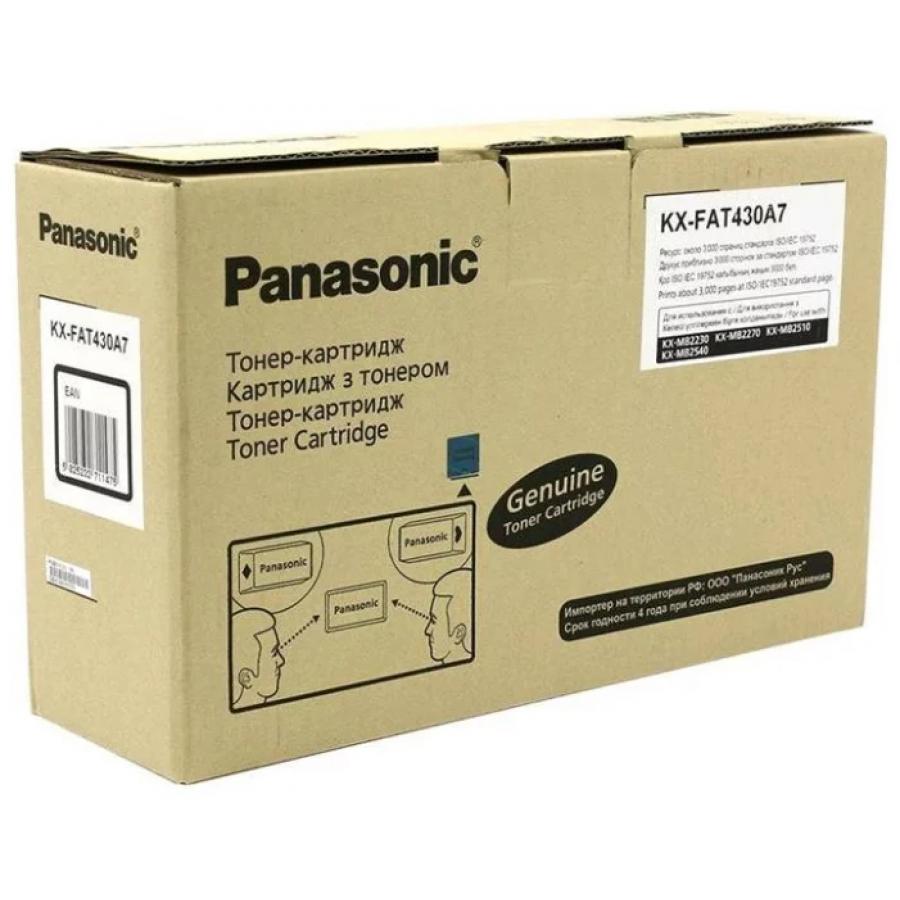 Картридж Panasonic KX-FAT430A7 для Panasonic KX-MB2230/2270/2510/2540, черный тонер картридж panasonic kx fat430a7 черный для panasonic kx mb2230 2270 2510 2540 3000стр 1725