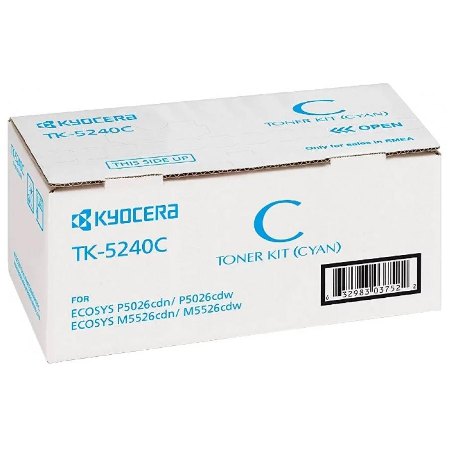 Картридж Kyocera TK-5240C (1T02R7CNL0) для Kyocera P5026cdn/cdw M5526cdn/cdw, голубой картридж kyocera tk 5240k для kyocera p5026cdn cdw m5526cdn cdw черный 4000стр