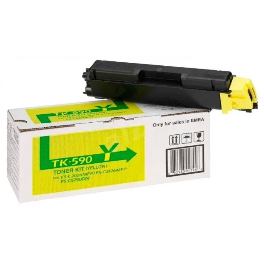 Картридж Kyocera TK-590Y для Kyocera FSC2026/2126, желтый расходный материал для печати kyocera tk 590y