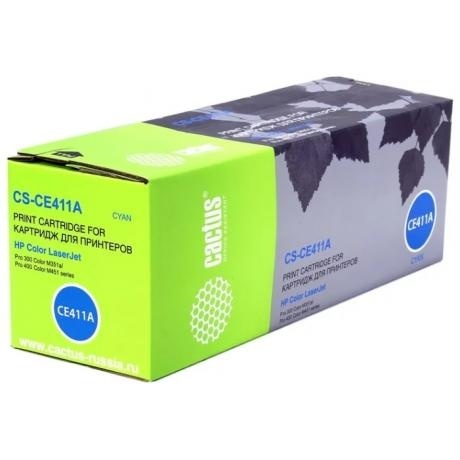

Картридж Cactus CS-CE411A для HP LJ Pro 300/M351/M451/M375, голубой