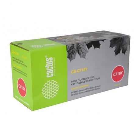 

Картридж Cactus CS-C718Y для Canon LaserBase MF8330i-Sensys/ MF8330cdni-Sensys/ MF8350i, желтый