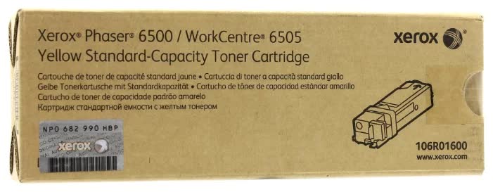 Тонер Картридж Xerox 106R01600 желтый (1000стр.) для Xerox Ph 6500/WC6505 - фото 1
