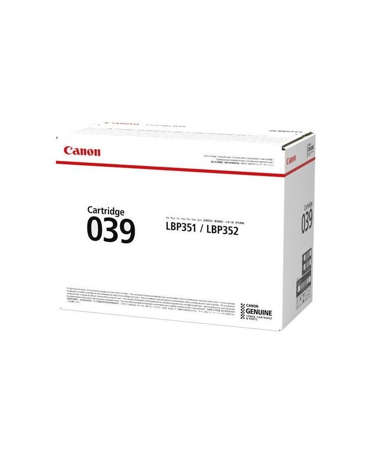 Тонер Картридж Canon 039BK 0287C001 черный (11000стр.) для Canon LBP-351 тонер картридж canon 047 2164c002 черный 1600стр для canon lbp112 lbp113w