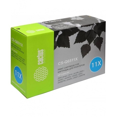 

Тонер Картридж Cactus CS-Q6511X черный для HP LJ 2410/2420/2420DN/2430 (12000стр.)