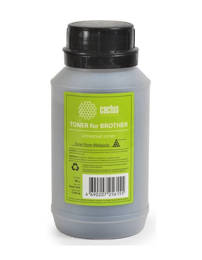 Тонер Cactus CS-TBR-100 черный флакон 100гр. для принтера Brother Universal тонер brother universal tn 2075 2080 2090 2175 2235 2275 2335 2375 1075 кор 2х10кг b
