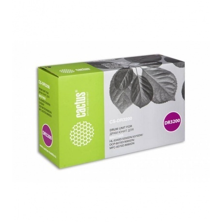 

Фотобарабан Cactus CS-DR3200 для принтеров Brother HL-5340D/5350DN/5370DW;DCP-8070D 25 000стр., Черный;белый